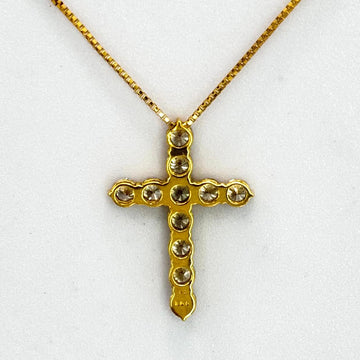18KYG Cross Diamond11=1.00cts Pendant w/Cert